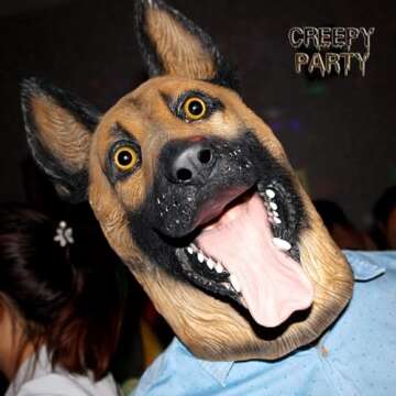 Dog Head Mask Halloween Party Dog Costume Masks Mask Underdog Costume Latex Animal Head Mask (German...