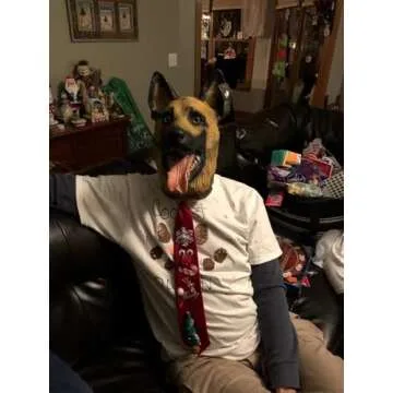 Dog Head Mask Halloween Party Dog Costume Masks Mask Underdog Costume Latex Animal Head Mask (German shepherd)