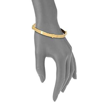 Tory Burch Logo Bangle Bracelet Gold, 2 1/2" diameter