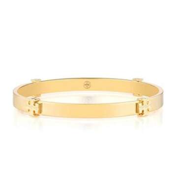 Tory Burch Logo Bangle Bracelet Gold, 2 1/2" diameter