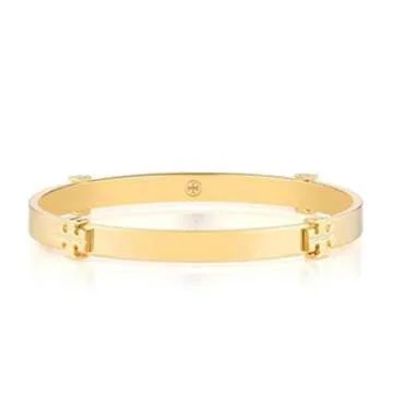 Tory Burch Logo Bangle Bracelet Gold, 2 1/2" diameter