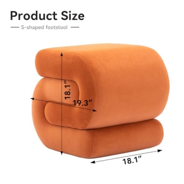 Versatile FOXHUNTER Velvet Ottoman for Modern Homes