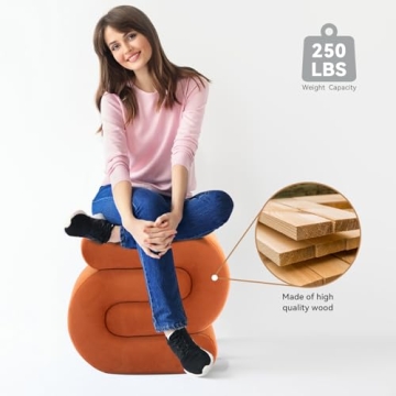 Versatile FOXHUNTER Velvet Ottoman for Modern Homes