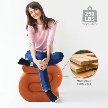 Versatile FOXHUNTER Velvet Ottoman for Modern Homes