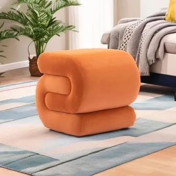 Versatile FOXHUNTER Velvet Ottoman for Modern Homes