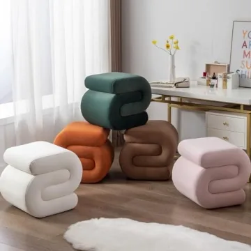 Versatile FOXHUNTER Velvet Ottoman for Modern Homes