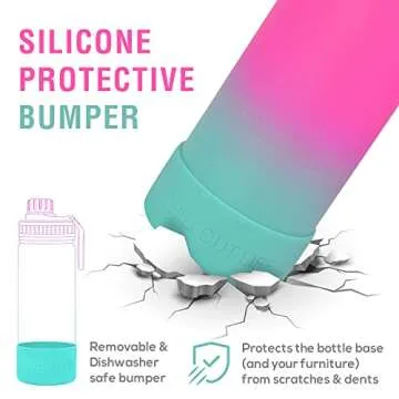 CHILLOUT LIFE 22 oz Kids Insulated Water Bottle for School with Leakproof Spout Lid and Cute Waterproof Stickers, Personalized Stainless Steel Thermos Flask Metal Water Bottle, Frozen Slushy