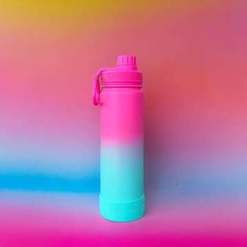 CHILLOUT LIFE 22 oz Kids Insulated Water Bottle for School with Leakproof Spout Lid and Cute Waterproof Stickers, Personalized Stainless Steel Thermos Flask Metal Water Bottle, Frozen Slushy