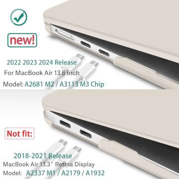 May Chen Compatible with M3 MacBook Air 13.6 inch Case 2022 2023 2024 A3113 A2681 M2 Chip, Plastic H...