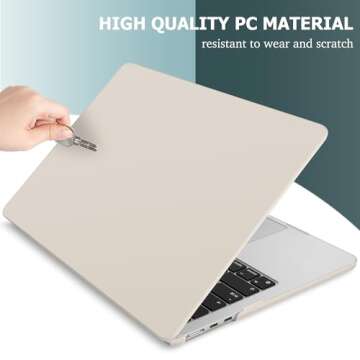 May Chen Compatible with M3 MacBook Air 13.6 inch Case 2022 2023 2024 A3113 A2681 M2 Chip, Plastic Hard Shell Case for MacBook Air 13.6" with Liquid Retina Display Fits Touch ID, Rock ash