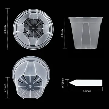 GREENPARA 6-inch Transparent Plant Nursery Pots