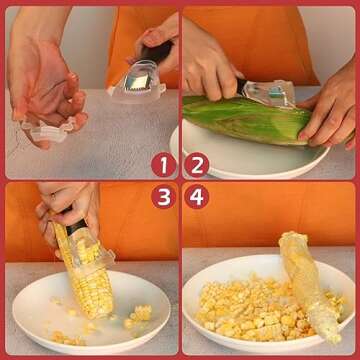 Professional Corn Kernel Cutter, Corn Cutter Peeler Stripper Tool with Large Ergonomic Handle, Corn Peeler #1114