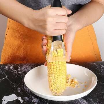Professional Corn Kernel Cutter, Corn Cutter Peeler Stripper Tool with Large Ergonomic Handle, Corn Peeler #1114