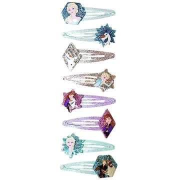 Disney Frozen Kids Hair Clips for Girls Snap Clips 8 Pack Multi Color Ages 3+