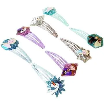 Disney Frozen Kids Hair Clips for Girls Snap Clips 8 Pack Multi Color Ages 3+