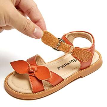 Kiderence Toddler Girls Sandals Little Girls Kids Summer Shoes Toddler Brown Sandals Size 8