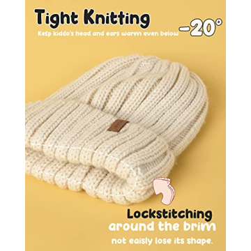 FURTALK Kids Knitted Pom Beanie Hat for Toddlers