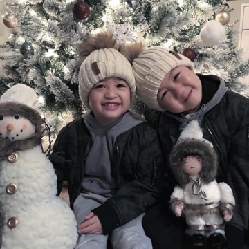 FURTALK Kids Knitted Pom Beanie Hat for Toddlers