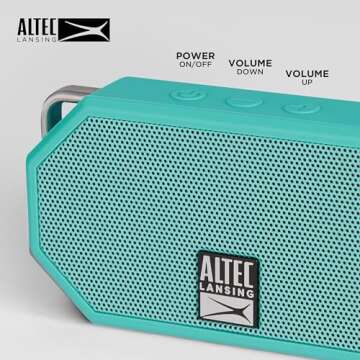 Altec Lansing Mini H2O - Waterproof Bluetooth Speaker, IP67 Certified & Floats in Water, Compact & Portable Speaker for Hiking, Camping, Pool, and Beach