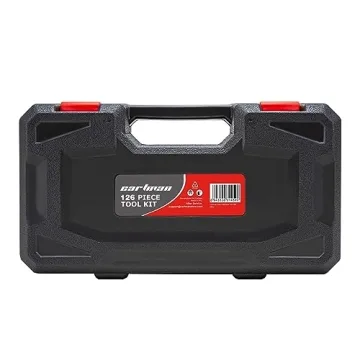 CARTMAN Tool Set General Household Hand Tool Kit with Plastic Toolbox Storage Case Red & Black