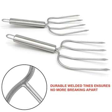 KAYCROWN Stainless Steel Turkey & Roast Lifters, Set of 2 - Turkey and Poultry Lifters Roaster Poultry Forks Great for Thanksgiving, Transfer Turkey or Ham Easily
