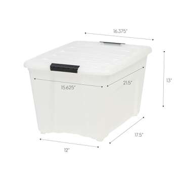 IRIS USA 54 QT Plastic Storage Box with Lid and Latches - 6 Pack - BPA-Free, Discreet Organizing Sol...
