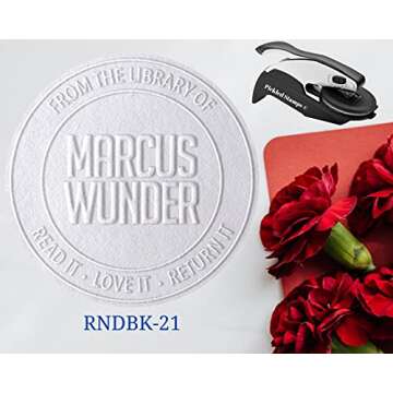 10+ Designs Custom Book Embosser with Your Name from The Library of, Book Belongs to, Floral Ex Libr...