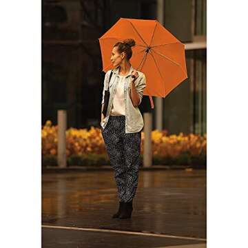 Lewis N. Clark Windproof Travel Umbrella – Orange