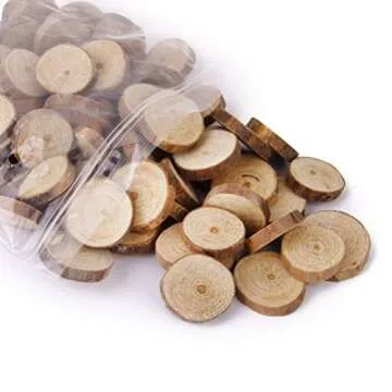 OULII Natural Wood Slices for Crafting & Decorating, 100-Pack