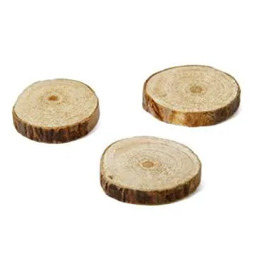 OULII Natural Wood Slices for Crafting & Decorating, 100-Pack
