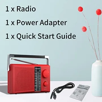 LEOTEC Portable AM FM Radio Big Speaker Clear Sound