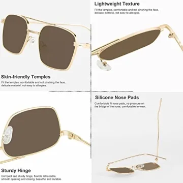 FEISEDY Retro Aviator Sunglasses UV400 Protection Trendy