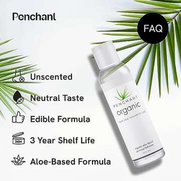 Penchant Organic Aloe Vera Lube - Personal Lubricafication for Women and Men, Water Resistant Sex Lu...