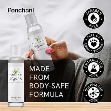 Penchant Organic Aloe Vera Lube - Personal Lubricafication for Women and Men, Water Resistant Sex Lube, Natural Moisturizing Lubricant Gel for Couples, Made Without Paraben and Glycerin 8oz