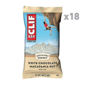 Clif Bar - White Chocolate Macadamia Nut Flavor - Made with Organic Oats - 9g Protein - Non-GMO - Pl...
