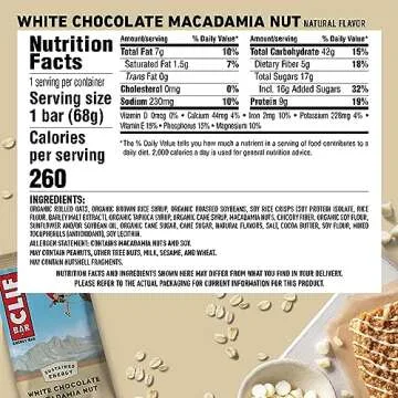 Clif White Chocolate Macadamia Nut Energy Bar 18-Pack