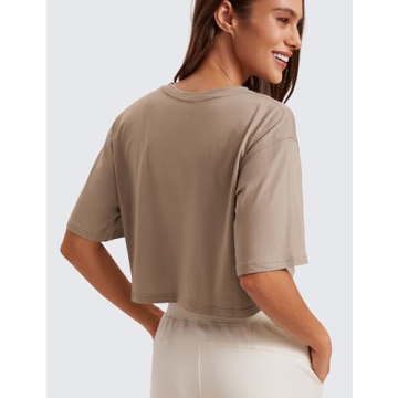 Pima Cotton Crop Top for Yoga Running Casual Wear
