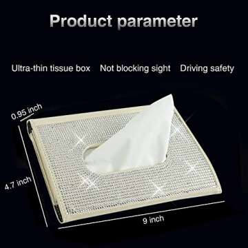 Bling Car Visor Tissue Holder Eco-Friendly Leather