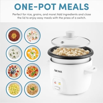 Aroma Housewares 4-Cup Rice Grain Cooker Compact Efficient