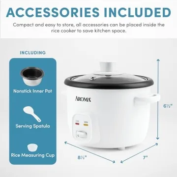 Aroma Housewares 4-Cup Rice Grain Cooker Compact Efficient