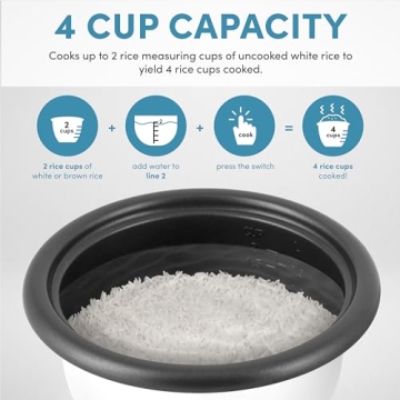 Aroma Housewares 4-Cup Rice Grain Cooker Compact Efficient