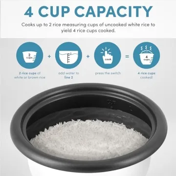 Aroma Housewares 4-Cup Rice Grain Cooker Compact Efficient