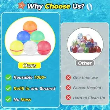 Reusable Water Balloons For Kids, 12pcs Magnetic Self-Sealing Water Balloons, Pool Beach Water Toys For Boys And Girls, Summer Toy For Outdoor Games, Gifts For Children