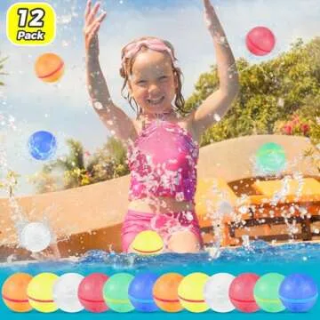 Reusable Water Balloons For Kids, 12pcs Magnetic Self-Sealing Water Balloons, Pool Beach Water Toys For Boys And Girls, Summer Toy For Outdoor Games, Gifts For Children