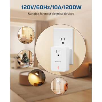 DEWENWILS Remote Control Outlet Wireless Wall Mounted Light Switch, Electrical Plug in On Off Power Switch for Lamp, No Wiring,100 Feet RF Range, ETL Listed,Programmable