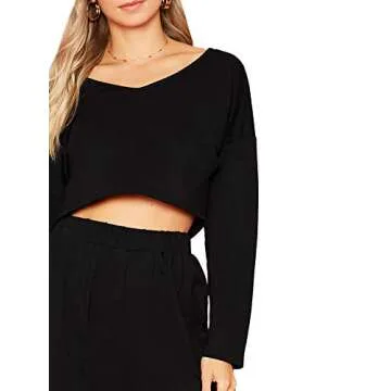 SweatyRocks Women's Crop Top and Joggers Set - Stylish Comfort