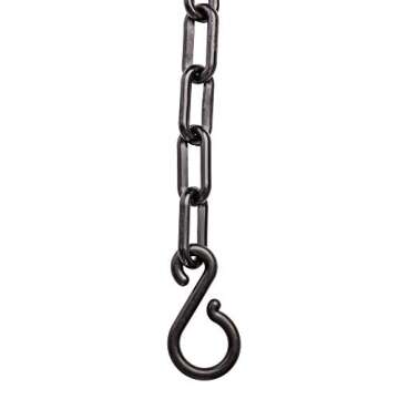 US Weight (Made in USA) 2" x 25' Black Plastic Safety Chain ft. SunShield UV Resistant Technology
