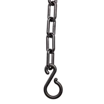 US Weight (Made in USA) 2" x 25' Black Plastic Safety Chain ft. SunShield UV Resistant Technology