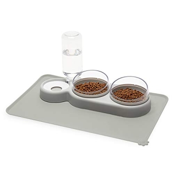 YEACHA Elevated Cat Bowls Set with Automatic Water Dispenser