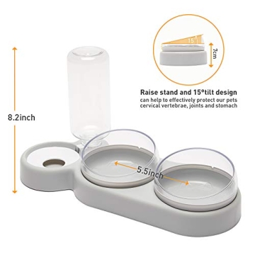 YEACHA Elevated Cat Bowls Set with Automatic Water Dispenser